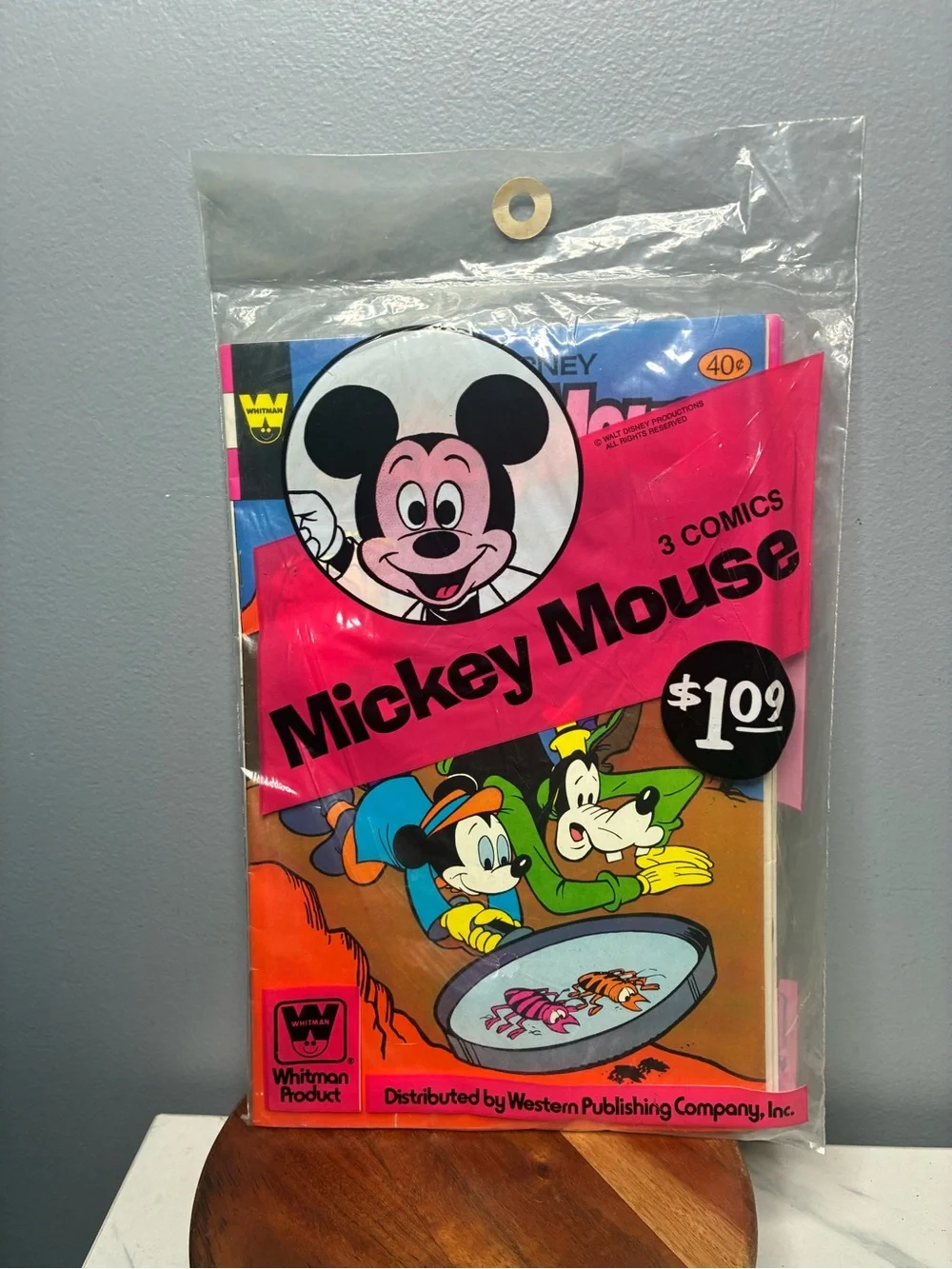 Sealed Walt Disney Mickey Mouse Whitman 3 Comic Book Pack NOS